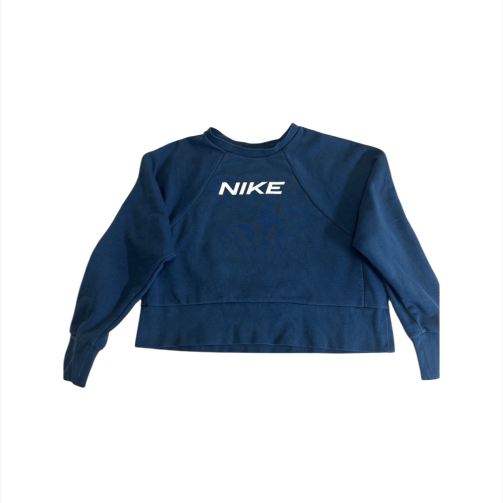 Nike navy blue cropped crewneck sweatshirt Size S